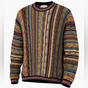 Vintage Norm Thompson Pullover Sweater XXL Multicolor 3D Knit Textured Cosby